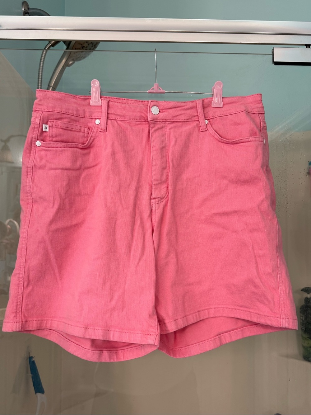 High-Rise Pink Denim Women’s Shorts